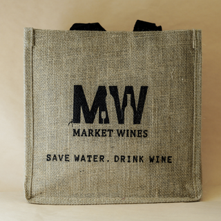 PT LOGO 6 BTL WINE BAG BURLAP